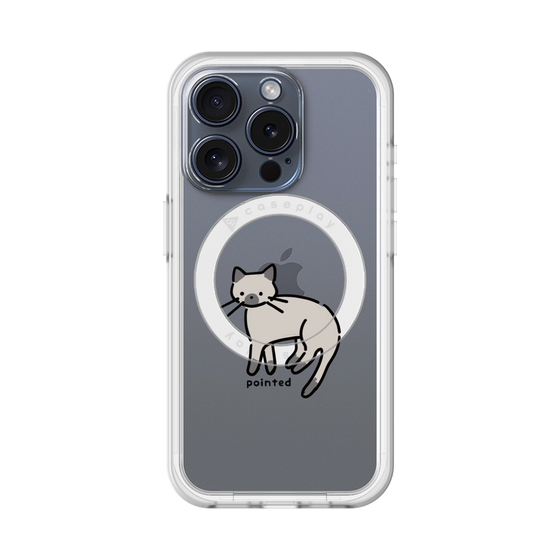 スリムプロテクションプレミアムケース with MagSafe［ オリジナル - CASEPLAYネコ - pointed ］