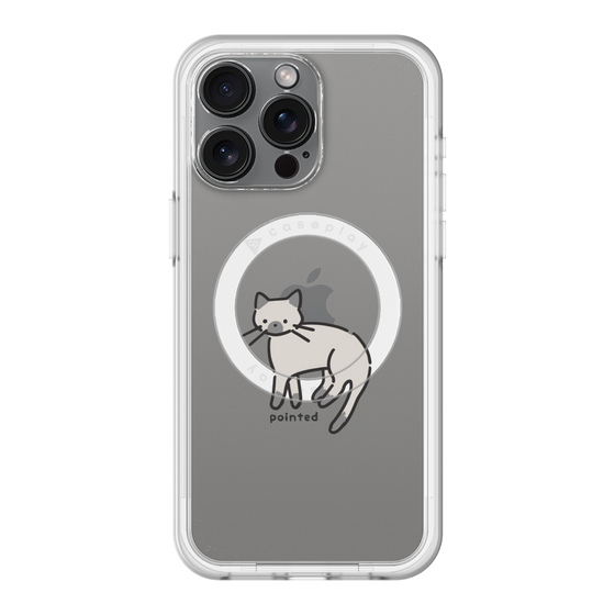 スリムプロテクションプレミアムケース with MagSafe［ オリジナル - CASEPLAYネコ - pointed ］