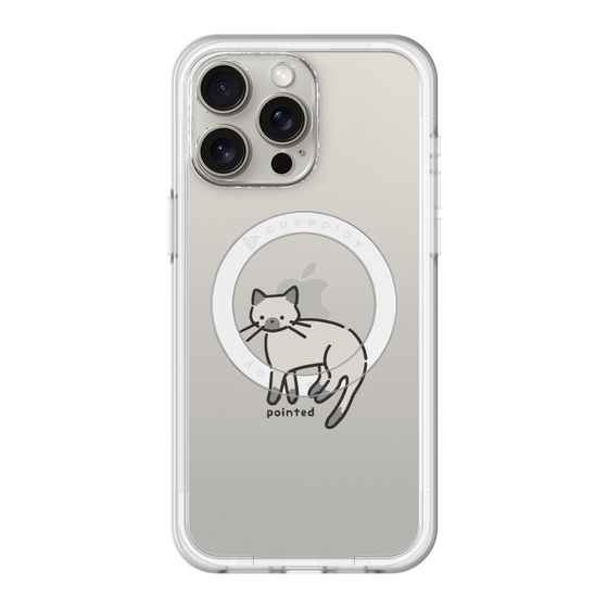 スリムプロテクションプレミアムケース with MagSafe［ オリジナル - CASEPLAYネコ - pointed ］