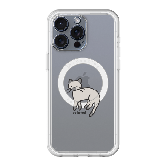スリムプロテクションプレミアムケース with MagSafe［ オリジナル - CASEPLAYネコ - pointed ］