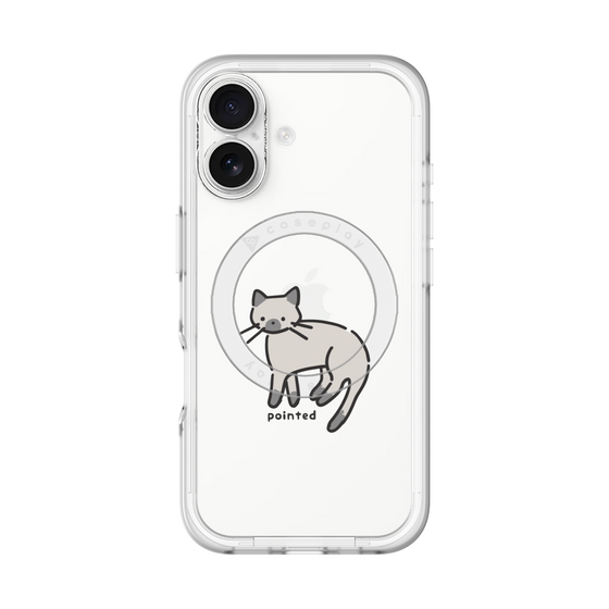 スリムプロテクションプレミアムケース with MagSafe［ オリジナル - CASEPLAYネコ - pointed ］