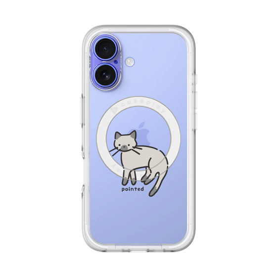 スリムプロテクションプレミアムケース with MagSafe［ オリジナル - CASEPLAYネコ - pointed ］