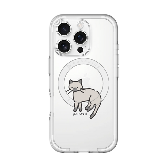 スリムプロテクションプレミアムケース with MagSafe［ オリジナル - CASEPLAYネコ - pointed ］