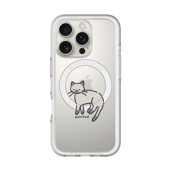 スリムプロテクションプレミアムケース with MagSafe［ オリジナル - CASEPLAYネコ - pointed ］