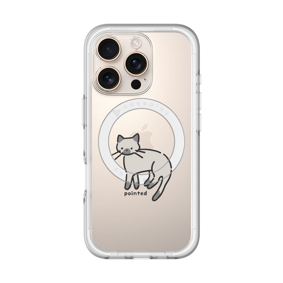 スリムプロテクションプレミアムケース with MagSafe［ オリジナル - CASEPLAYネコ - pointed ］