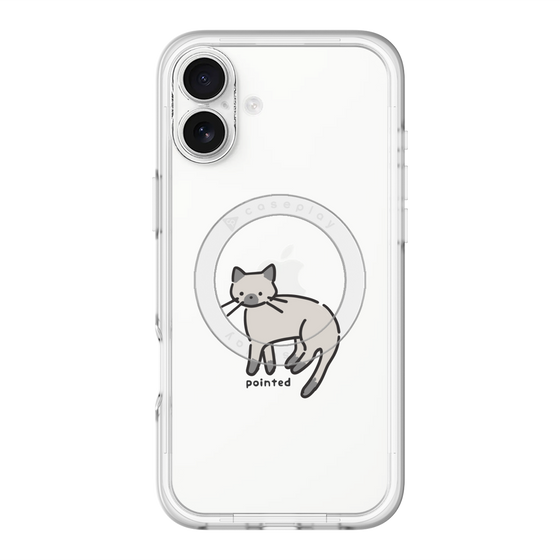 スリムプロテクションプレミアムケース with MagSafe［ オリジナル - CASEPLAYネコ - pointed ］