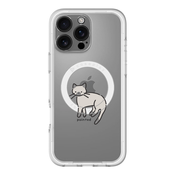 スリムプロテクションプレミアムケース with MagSafe［ オリジナル - CASEPLAYネコ - pointed ］