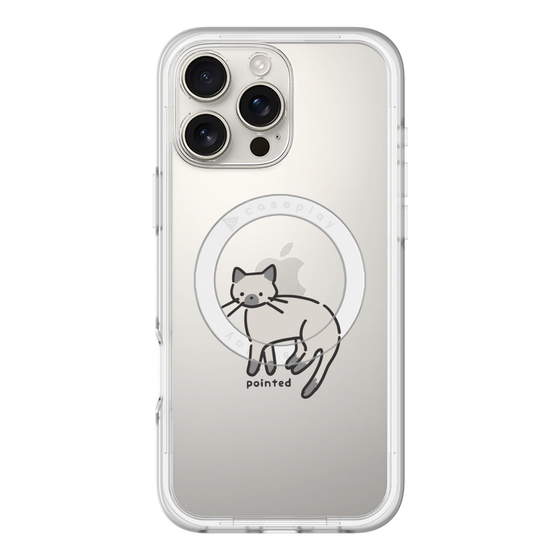 スリムプロテクションプレミアムケース with MagSafe［ オリジナル - CASEPLAYネコ - pointed ］