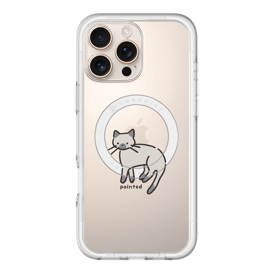 スリムプロテクションプレミアムケース with MagSafe［ オリジナル - CASEPLAYネコ - pointed ］