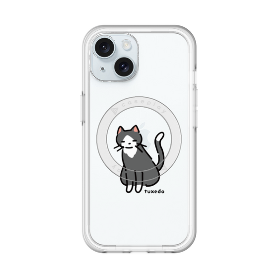 スリムプロテクションプレミアムケース with MagSafe［ オリジナル - CASEPLAYネコ - tuxedo ］