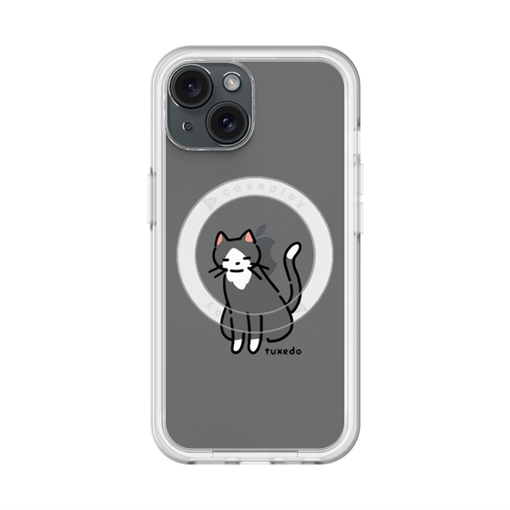 スリムプロテクションプレミアムケース with MagSafe［ オリジナル - CASEPLAYネコ - tuxedo ］