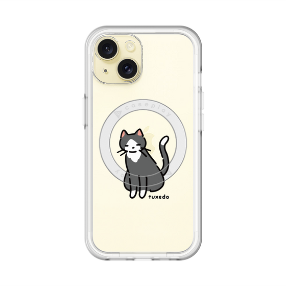 スリムプロテクションプレミアムケース with MagSafe［ オリジナル - CASEPLAYネコ - tuxedo ］
