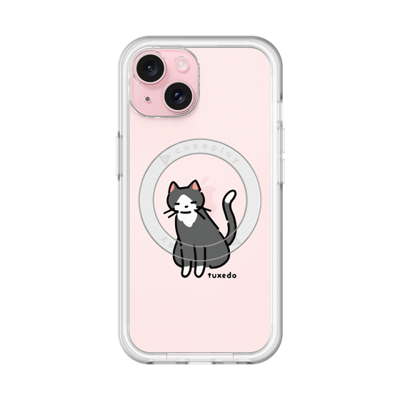 スリムプロテクションプレミアムケース with MagSafe［ オリジナル - CASEPLAYネコ - tuxedo ］