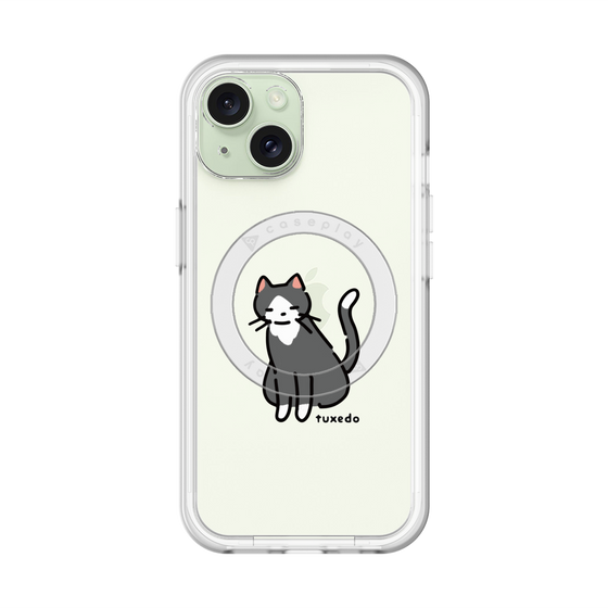 スリムプロテクションプレミアムケース with MagSafe［ オリジナル - CASEPLAYネコ - tuxedo ］