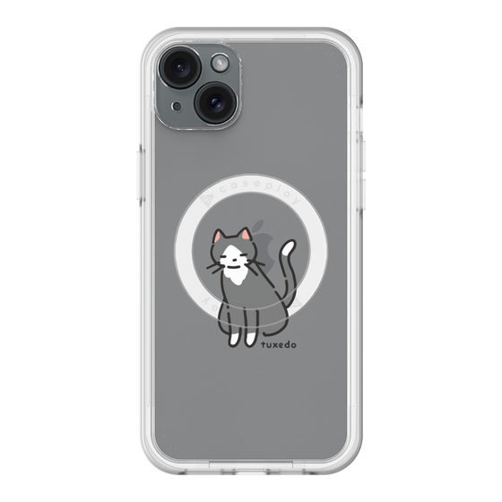 スリムプロテクションプレミアムケース with MagSafe［ オリジナル - CASEPLAYネコ - tuxedo ］