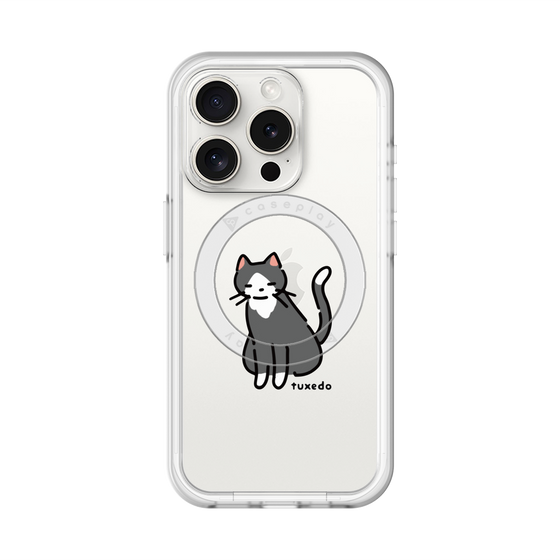 スリムプロテクションプレミアムケース with MagSafe［ オリジナル - CASEPLAYネコ - tuxedo ］