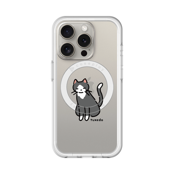 スリムプロテクションプレミアムケース with MagSafe［ オリジナル - CASEPLAYネコ - tuxedo ］