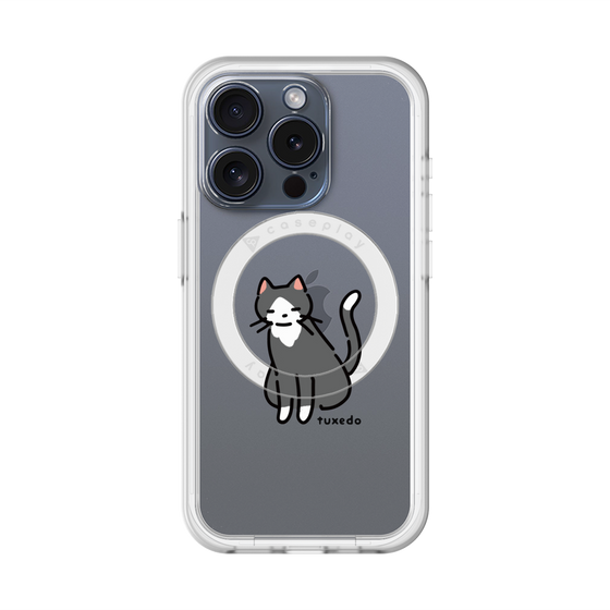 スリムプロテクションプレミアムケース with MagSafe［ オリジナル - CASEPLAYネコ - tuxedo ］