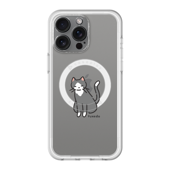 スリムプロテクションプレミアムケース with MagSafe［ オリジナル - CASEPLAYネコ - tuxedo ］