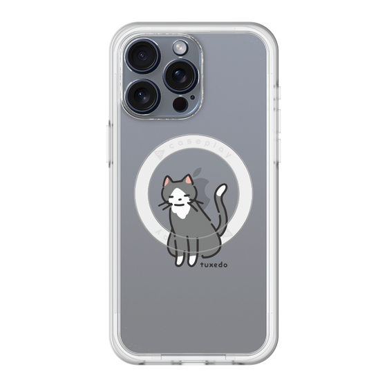 スリムプロテクションプレミアムケース with MagSafe［ オリジナル - CASEPLAYネコ - tuxedo ］