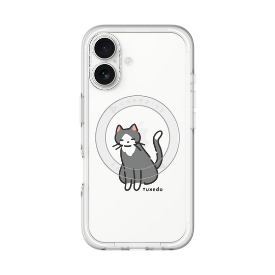 スリムプロテクションプレミアムケース with MagSafe［ オリジナル - CASEPLAYネコ - tuxedo ］