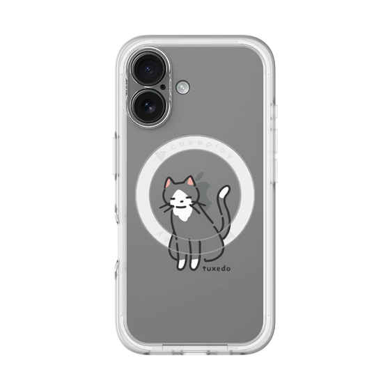 スリムプロテクションプレミアムケース with MagSafe［ オリジナル - CASEPLAYネコ - tuxedo ］