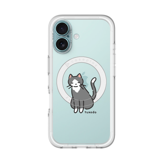スリムプロテクションプレミアムケース with MagSafe［ オリジナル - CASEPLAYネコ - tuxedo ］