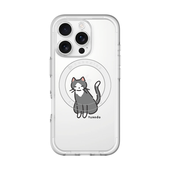 スリムプロテクションプレミアムケース with MagSafe［ オリジナル - CASEPLAYネコ - tuxedo ］