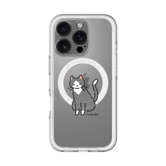 スリムプロテクションプレミアムケース with MagSafe［ オリジナル - CASEPLAYネコ - tuxedo ］
