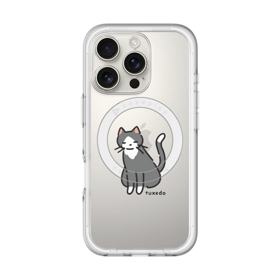 スリムプロテクションプレミアムケース with MagSafe［ オリジナル - CASEPLAYネコ - tuxedo ］