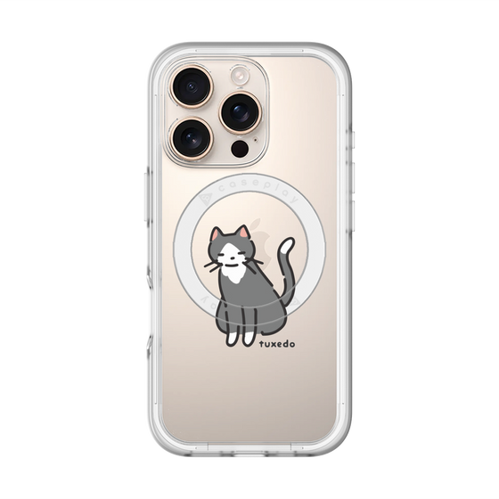スリムプロテクションプレミアムケース with MagSafe［ オリジナル - CASEPLAYネコ - tuxedo ］