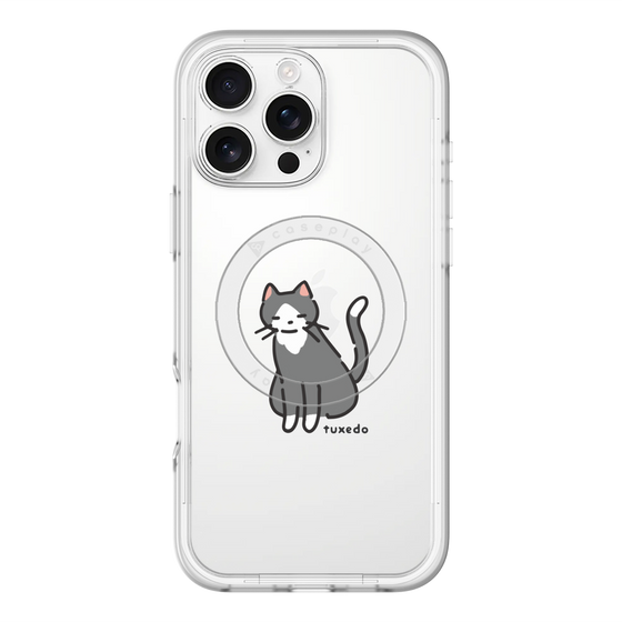 スリムプロテクションプレミアムケース with MagSafe［ オリジナル - CASEPLAYネコ - tuxedo ］