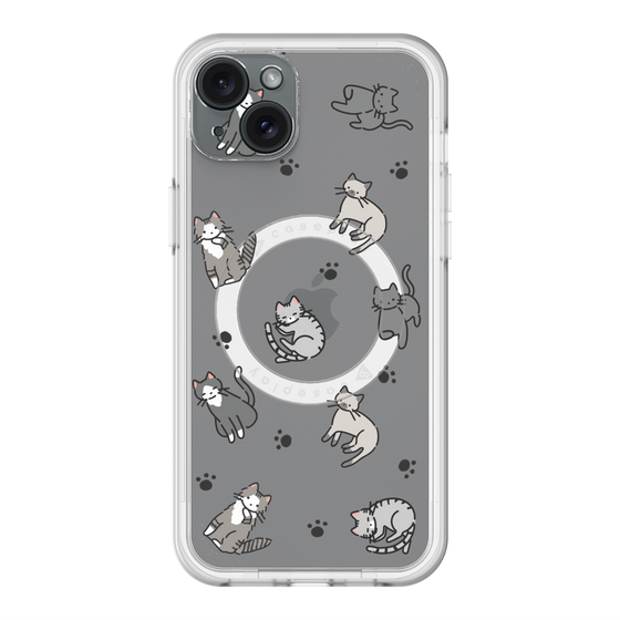 スリムプロテクションプレミアムケース with MagSafe［ オリジナル - CASEPLAYネコ総柄 - color ］