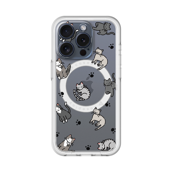 スリムプロテクションプレミアムケース with MagSafe［ オリジナル - CASEPLAYネコ総柄 - color ］