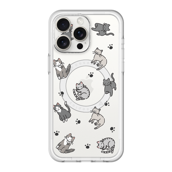 スリムプロテクションプレミアムケース with MagSafe［ オリジナル - CASEPLAYネコ総柄 - color ］