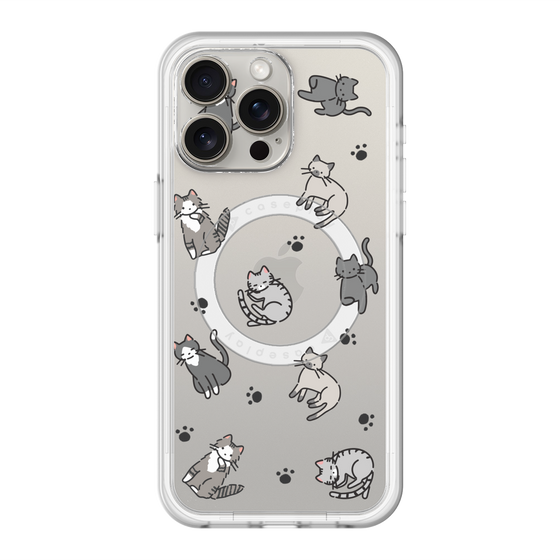 スリムプロテクションプレミアムケース with MagSafe［ オリジナル - CASEPLAYネコ総柄 - color ］