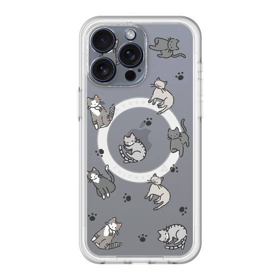 スリムプロテクションプレミアムケース with MagSafe［ オリジナル - CASEPLAYネコ総柄 - color ］