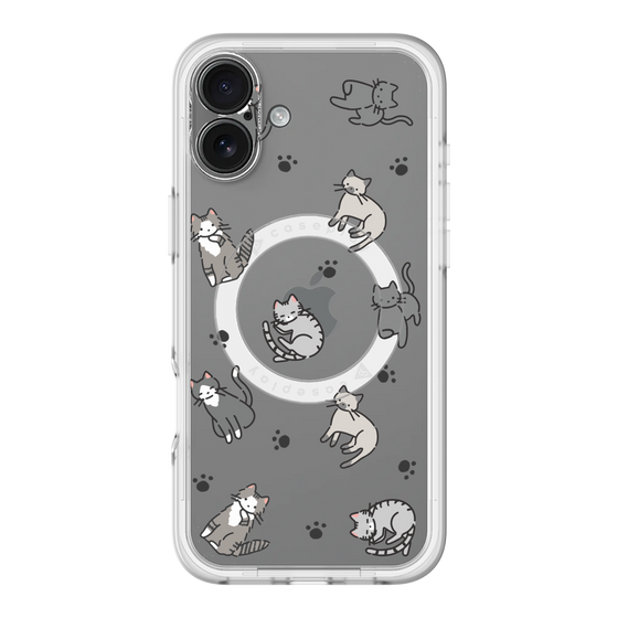 スリムプロテクションプレミアムケース with MagSafe［ オリジナル - CASEPLAYネコ総柄 - color ］