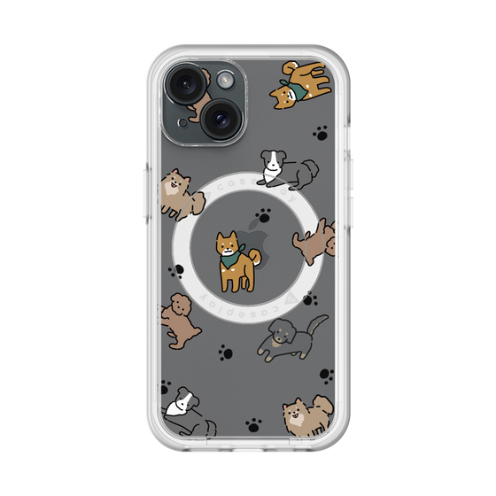 スリムプロテクションプレミアムケース with MagSafe［ オリジナル - CASEPLAYイヌ総柄 - color ］