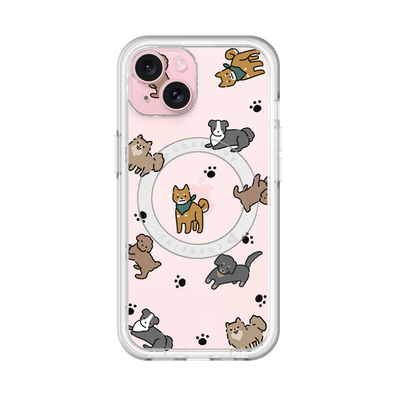 スリムプロテクションプレミアムケース with MagSafe［ オリジナル - CASEPLAYイヌ総柄 - color ］