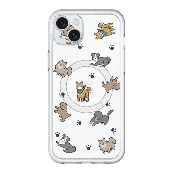 スリムプロテクションプレミアムケース with MagSafe［ オリジナル - CASEPLAYイヌ総柄 - color ］