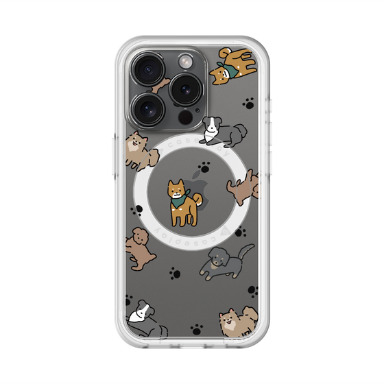 スリムプロテクションプレミアムケース with MagSafe［ オリジナル - CASEPLAYイヌ総柄 - color ］