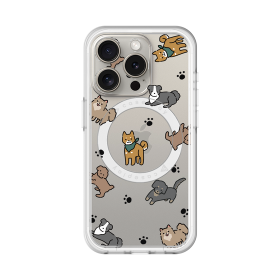 スリムプロテクションプレミアムケース with MagSafe［ オリジナル - CASEPLAYイヌ総柄 - color ］