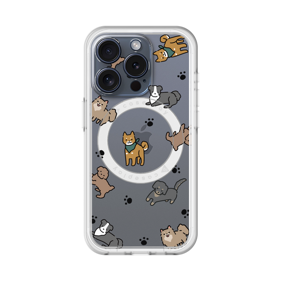 スリムプロテクションプレミアムケース with MagSafe［ オリジナル - CASEPLAYイヌ総柄 - color ］