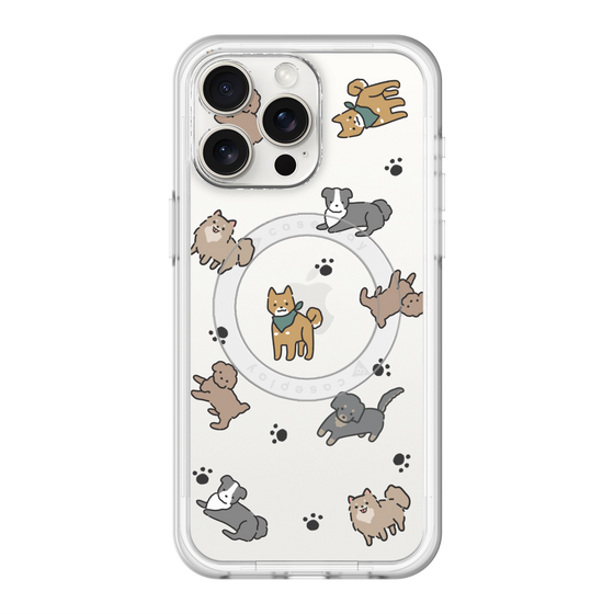 スリムプロテクションプレミアムケース with MagSafe［ オリジナル - CASEPLAYイヌ総柄 - color ］