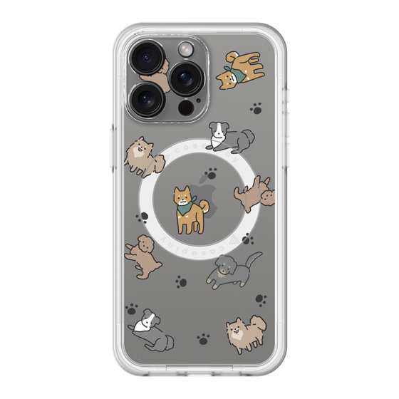 スリムプロテクションプレミアムケース with MagSafe［ オリジナル - CASEPLAYイヌ総柄 - color ］