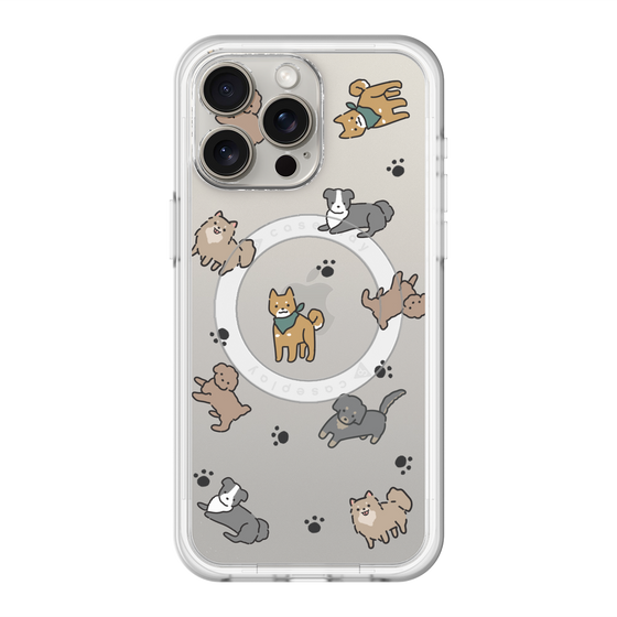 スリムプロテクションプレミアムケース with MagSafe［ オリジナル - CASEPLAYイヌ総柄 - color ］