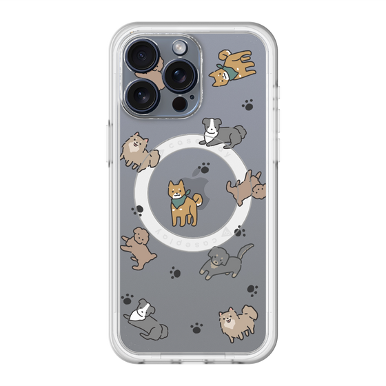 スリムプロテクションプレミアムケース with MagSafe［ オリジナル - CASEPLAYイヌ総柄 - color ］