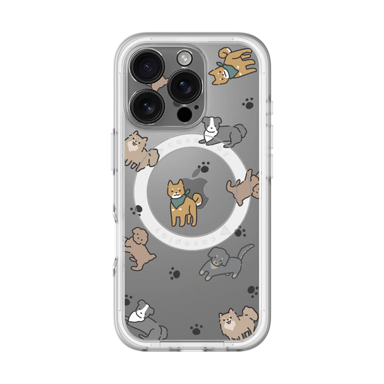 スリムプロテクションプレミアムケース with MagSafe［ オリジナル - CASEPLAYイヌ総柄 - color ］
