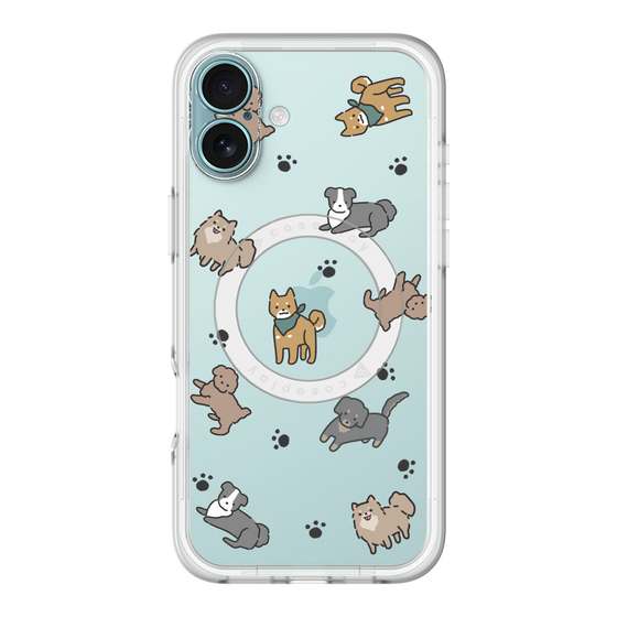 スリムプロテクションプレミアムケース with MagSafe［ オリジナル - CASEPLAYイヌ総柄 - color ］